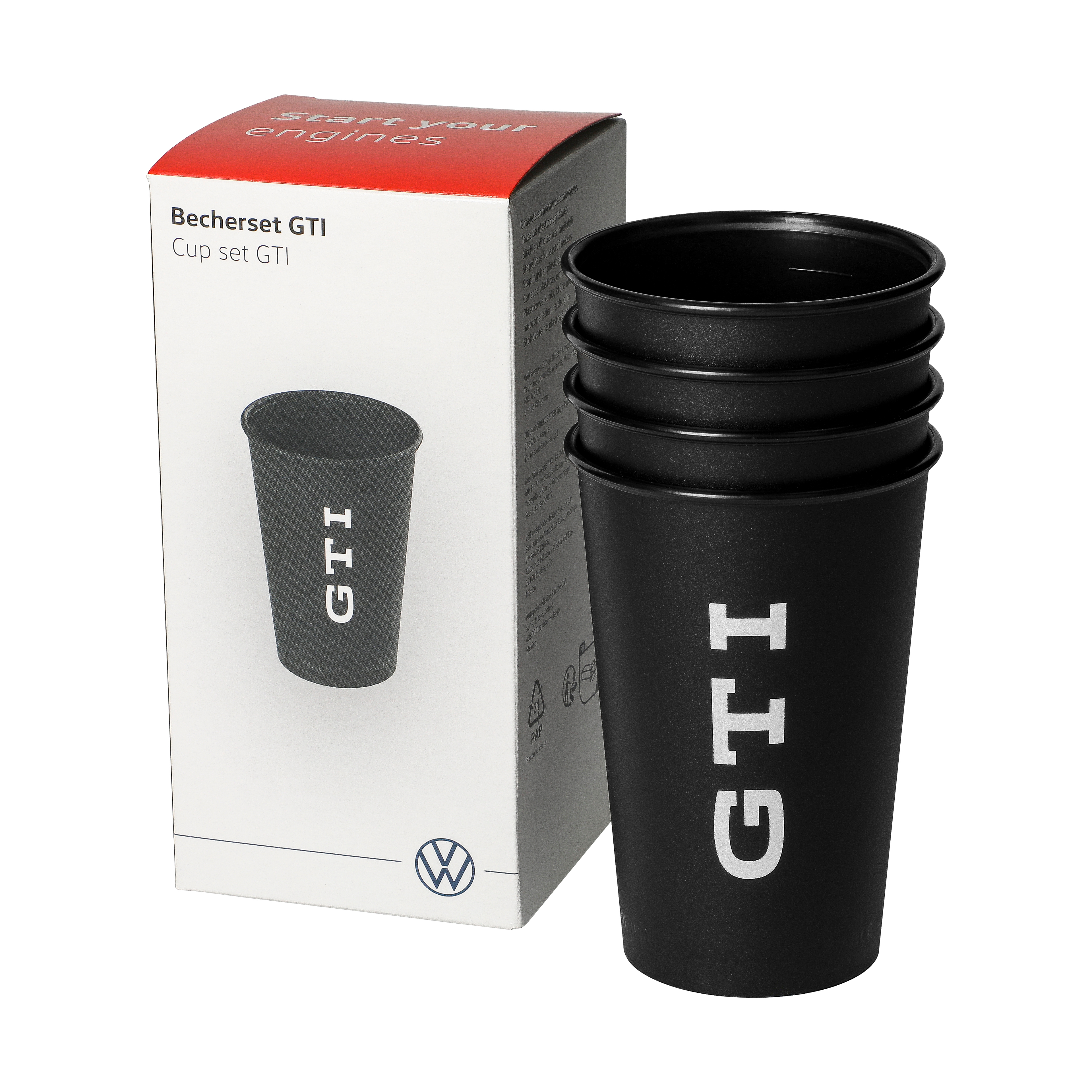Original VW Becherset GTI, 0,3l, schwarz